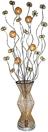 BAYCHEER 7 ışıkları Altın karahindiba ve Vazo Stand Up Lamba Art Deco zemin lambası alüminyum tel oturma Odası okuma yatak