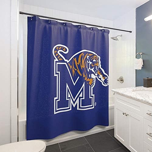 Üniversite Bayrakları ve Pankartlar A. Ş. Memphis Tigers Duş Perdesi Çubuk Kancalı Yumuşak Mikro Fiber Polyester