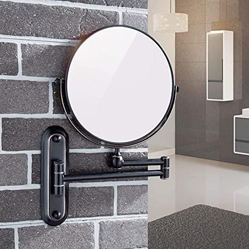 10x Büyütme ile Nhlzj Temiz ve Parlak Duvara Monte Siyah, Banyo için Büyüteçli Çift Taraflı Makyaj Aynaları, 360°