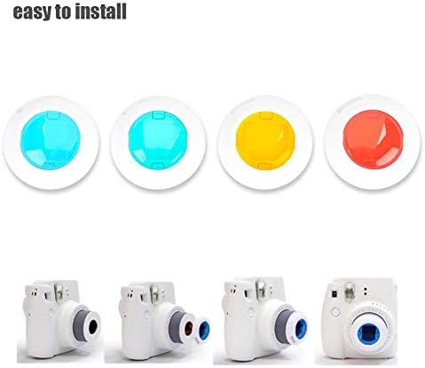 Fujifilm Instax Mini 7S için 4 Renk Anında Kamera El feneri Flaş Filtreleri Seti Kiti/8/8+/9 (Saf)