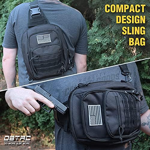 DBTAC Taktik Gizli Taşıma tek kollu çanta ( Tan) + Taktik Öğle Yemeği Çantası (Tan), ayarlanabilir omuz askısı ile Dayanıklı