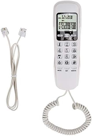 Duvara Monte Kablolu Telefon, LCD Ekran Mini Duvar Sabit Telefon ile Çift Arayan KIMLIĞI Sistemi + DTMF / FSK için Ev / Ofis