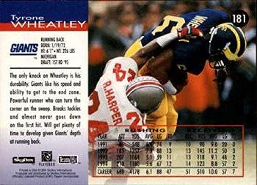 1995 SkyBox Etkisi Futbol 181 Tyrone Wheatley RC Çaylak Kartı New York Giants Fleer International'dan Resmi NFL Ticaret Kartı