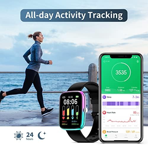 Akıllı İzle, Smartwatches for Men Women, Fitness Tracker with Heart Rate, Kan Basıncı, Uyku Monitör, 1.7-inch Fitness Watch