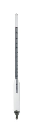Thermco GW114H Cam Düz Form ASTM Özgül Ağırlık Hidrometreleri, ASTM 114H, 1.150 ila 1.200 SG Aralığı, 0.0005 SG Bölümü, 330mm