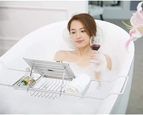 SoGuDıo Küvet Okuma Rafı Banyo şarap rafı Metal Geri Çekilebilir Paslanmaz Çelik banyo rafı Banyo Depolama Rafı Katlanabilir