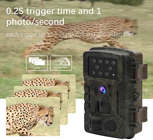 20MX Kam Trail Kamera, 120° Geniş Açı 1080 P Video Yaban Hayatı Kam Destek Gece Görüş ve 0.2 s Tetik Su Geçirmez Doğa Kamera-Geyik