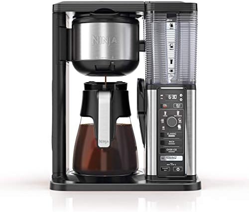 NİNJA Specialty Fold-Away Frother (CM401) Kahve Makinesi, 10 Fincana kadar Tek Servis (50 oz.), Cam Sürahi (Yenilendi)