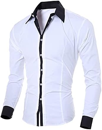 UBST Gömlek Mens için, Uzun Kollu Düğme Aşağı Turn - aşağı Yaka Iş Rahat Gömlek Güz Ekose Slim Fit Tops
