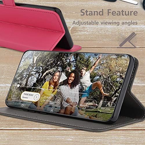 Qoosan iPhone 12 Pro Max Cüzdan Kılıf için Kadın Erkek, Katlanır PU Deri Flip Telefon Kılıfı ile kart Tutucu, pembe