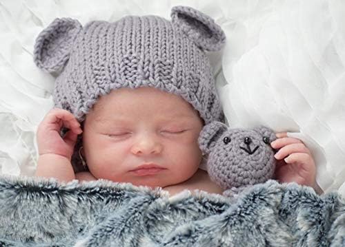 Lppgrace Yenidoğan Bebek Kız Erkek Ayı Şapka Beanie ile Ayı Bebek Fotoğraf Aksesuarları