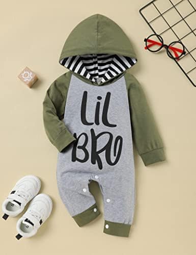 ıtkıdboy Yenidoğan Toddler Erkek Bebek Giysileri Küçük Kardeş Romper & Big Brother Hoodie Kıyafetler