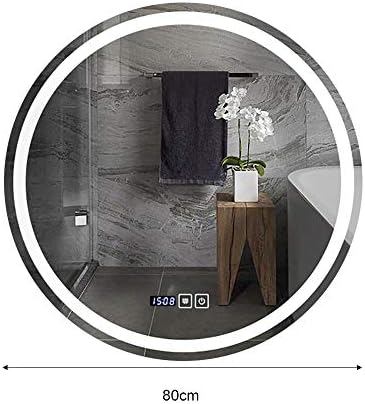 Ayna Led banyo duvara monte led Anti-Sis ışık ile akıllı dokunmatik iki renkli karartma HD gümüş zaman ve sıcaklık göstergesi