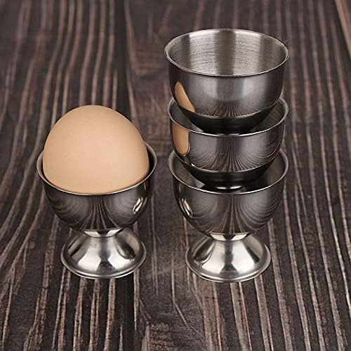 KUQI Yumurta Bardak Paslanmaz Çelik Yumurta Standı Tutucular Metal Yumurta Tepsisi Mutfak Alet Araçlar için Sert Haşlanmış