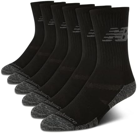 New Balance Erkek Çorapları-Performans Minderli Orta Buzağı Althletic Mürettebat Çorapları (6 Paket)