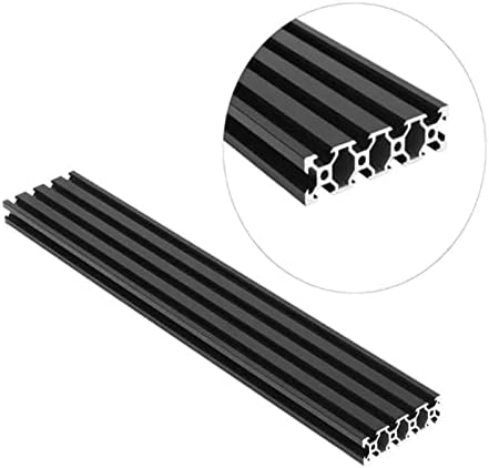 Paketi 1 Siyah 2080 Anodize Alüminyum Profil, 100-800mm, Lineer Kılavuz, CNC 3D Yazıcı için V-oluk (Renk: 350mm)