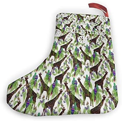 Zürafa Papağan Kuşlar Kelebekler Kişilik Noel Çorap 2 Adet Set 12 Herkes için Bir Boyut
