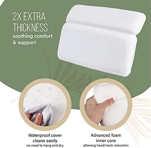 VANELUX Ultra Yumuşak ve Lüks Spa Banyo Yastığı, 2X Kalınlık ve Rahatlık Hissi, Sırt ve Omuz Desteği için 2 Panel Tasarımı,