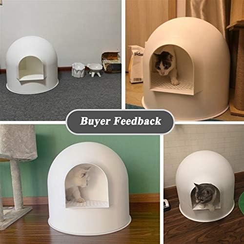 jinyiSHOP Kedi kum kabı Yarı-Kapalı Kedi kum kabı Anti Sıçrama Yavru Bedpans ABS Plastik Pet Tuvalet Büyük Uzay kum kabı