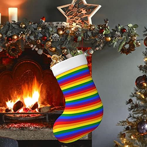 Gubndın Gökkuşağı Desen Led Noel Çorap Gece Lambası Süs Örme Dekorasyon hediye keseleri Çocuklar için Parti Aksesuar Kutlamaları