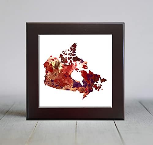 Kırmızı Soyut Kanada Suluboya Sanat Dekoratif Çini (6 X 6)