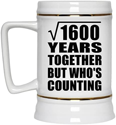 40th Yıldönümü Karekök 1600 Yıl Birlikte Kim Sayıyor-22 oz Bira Stein Seramik Bar Kupa Tankard Drinkware-Eşi Koca Kadınlar