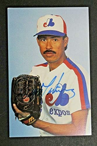 Dennis Martínez 1986-93 Montreal Expos İmzalı İmzalı 3x5 Kartpostal-MLB Kesim İmzaları