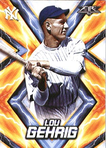 2017 Topps Yangın 54 Lou Gehrig New York Yankees Resmi MLB Beyzbol Ticaret Kartı Ham (NM veya Daha İyi) Durumda