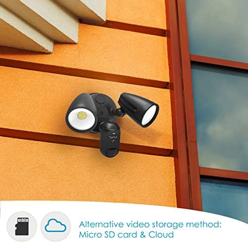 Teetsıe projektör kamera kablolu hareket sensörü açık ışık ile 1080 P WiFi ev güvenlik kamera Alexa IP65 su geçirmez 2500 lm