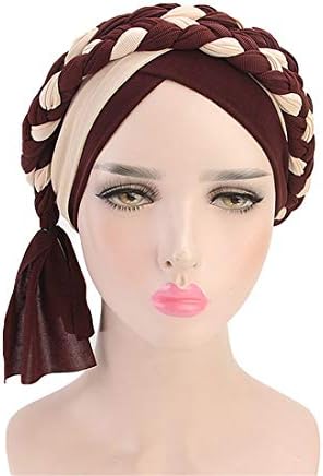 Qianmome İslam Namaz Türban Şapka Müslüman Türban Her Şey Dahil Kap Kadın Çift Renk Başörtüsü Örgü Kapaklar
