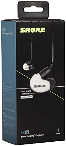 Shure SE215 3,5 mm Kablo, Uzaktan Kumanda ve Mikrofonlu Ses Yalıtımlı Kulaklıklar, Özel Baskı Beyaz