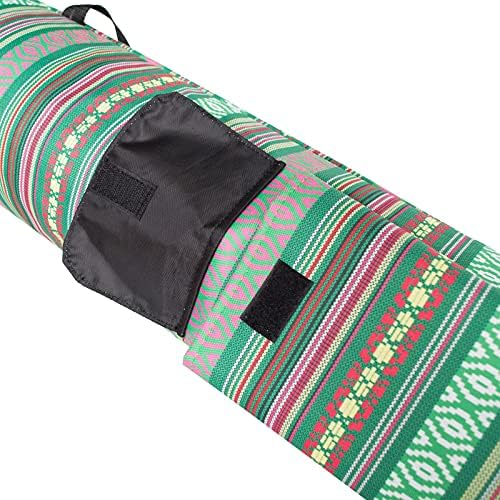 OhhGo Yoga Mat Taşıma Çantası Etnik Tarzı Çizgili Yoga Mat Depolama Taşıyıcı Tam Zip Yoga Mat Tutucu Çanta ile Cepler