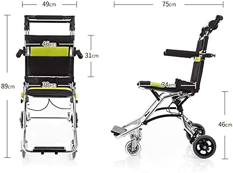 LSNLNN Tekerlekli Sandalye, hafif Çelik Taşıma Tekerlekli Sandalye Katlanır Boş Sandalye Taşınabilir Arabası Yaşlı Engelli