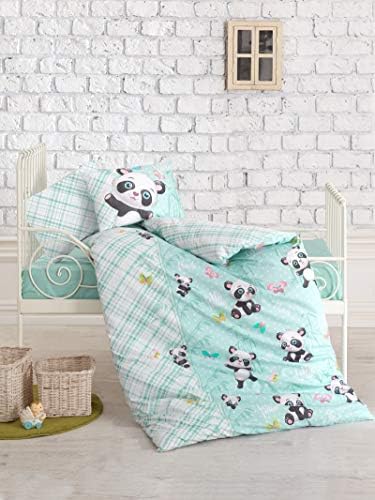 100 % Pamuk Panda Kreş Bebek Yatak, Toddlers Beşik Yatak Bebek Kız Erkek için, Panda Temalı Bebek Nevresim yatak örtüsü seti,