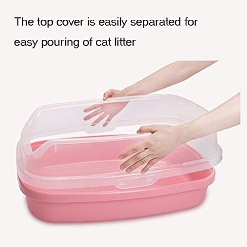 jınyıSHOP kedi kum kabı Kedi kumu kasesi Büyük Kedi Tuvalet Yarı Kapalı Ayrılabilir kum kabı Pet Malzemeleri Çok Renkli