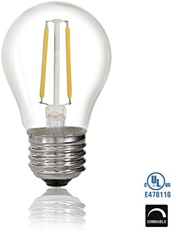 LytheLED (6 Paket) LED A15 Dekoratif Filament Ampul, 2-Watt (20 W Değiştirme) 2200 K Ultra Sıcak, (Amber Glow) Kristal Berraklığında