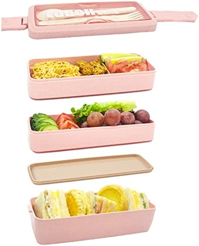 Japon Öğle Yemeği Kutusu Bento Kutusu, 3'ü 1 Arada Bölme, Çocuklar ve Yetişkinler için Bento Öğle Yemeği Kutusu Yemek Hazırlama
