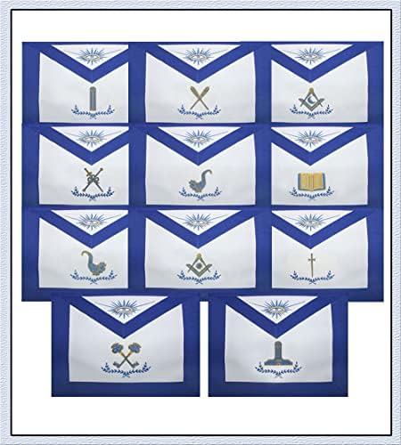 Mason Subay Blue Lodge Önlükleri - 11 El Yapımı Önlük Seti
