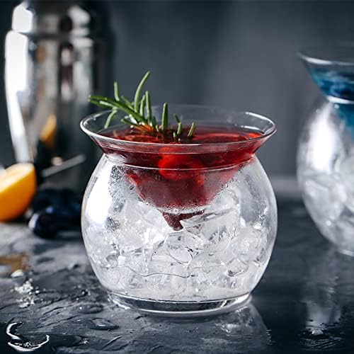 MagiDeal 1 Set Konik Meyve Martini Ara Katman Üçgen Çanak Kristal Kokteyl Içecekler Içme Buzlu Moleküler Fincan Küresel Cam