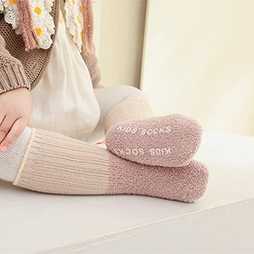 VWU Ayak Bileği Mürettebat Çorap kulplu, Bebek Yürümeye Başlayan Çocuklar Unisex Sıcak Kalın Kadife Çorap 0-5T