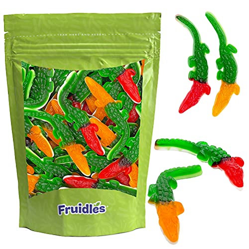 Fruidles Crocodiles Gummi Candy, Lezzetli Çok Renkli Meyve Aromaları Gummies (Yarım Kilo)