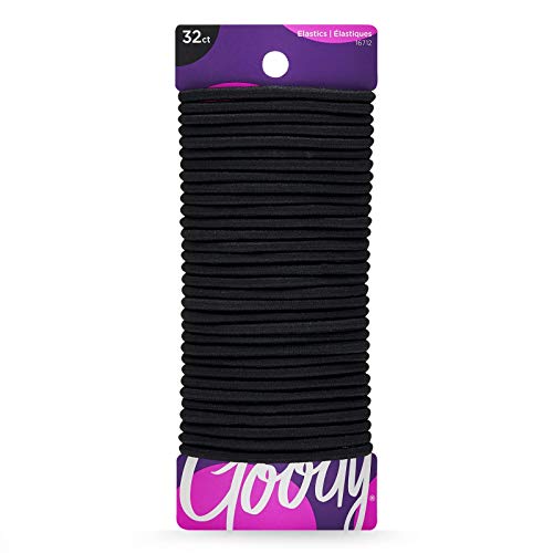 Goody Hair Kadın Örgülü Saç Lastikleri Orta Saçlar için Siyah 4mm, 32 Sayım