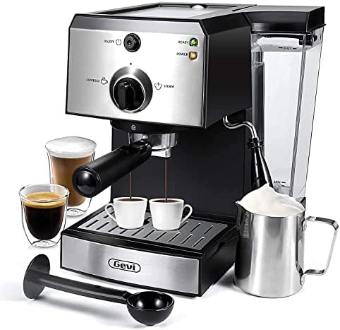Gevı Espresso Makineleri 15 Bar hızlı ısıtma Cappuccino Kahve Makinesi Köpüren Süt Köpürtücü Değnek Espresso, Latte Machiato,