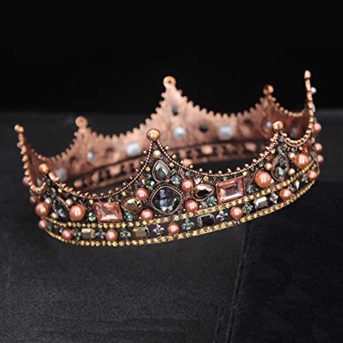 taç tiaras kadınlar için saç takı Kristal Tiara Taç Kral Gelin Vintage Barok Diadem Kadın Erkek Pageant Başlığı Düğün Saç Takı