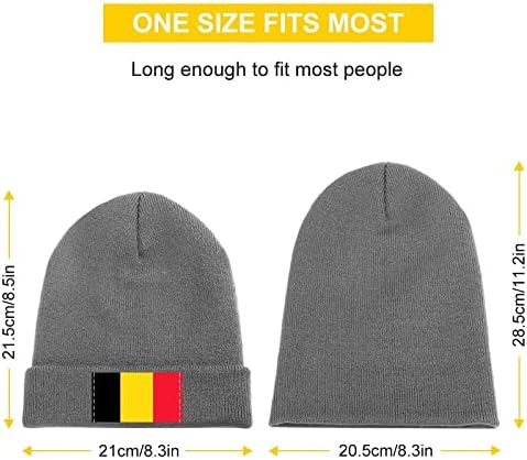 Kadınlar için hımbıl Bere Şapka Belçika Bayrağı Şapka Sıcak Örme Unisex kömür-style-31