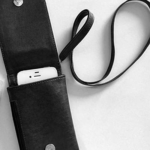 Kahverengi Kaya Pürüzlü Yüzey Desen Telefon Cüzdan Çanta Asılı Cep Kılıfı Siyah Cep