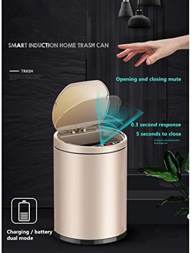 UXZDX CUJUX Akıllı çöp kutusu Ev Oturma Odası Yatak Odası Mutfak Banyo Otomatik Indüksiyon çöp tenekesi Paslanmaz Çelik çöp