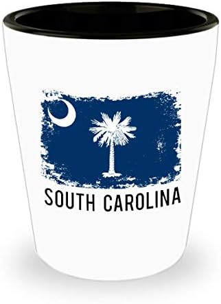 Güney Carolina Bayrağı Shot Cam Komik Hediyeler-Güney Carolina Şehir ABD Devlet Bayrağı Memleketi Gurur, Seyahat, Hatıra Güney