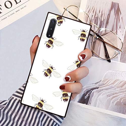Bal Arıları Samsung Galaxy Not 10 Dikdörtgen Kılıf Siyah TPU Kauçuk Koruyucu Cep Telefonu kılıfı için Samsung Galaxy Note10