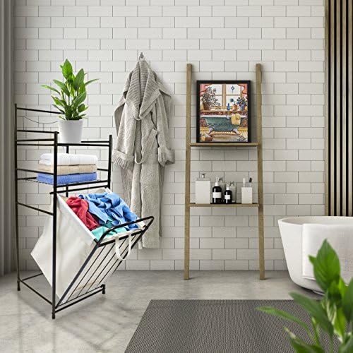 Sorbus Banyo Kulesi Sepet Organizatörü-Eğimli Çamaşır Sepeti ve 2 Katmanlı Depolama Raflarına sahiptir - Banyo, Çamaşır Odası,
